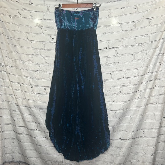 Hard Tail Forever Blue and Purple Strapless High Low Maxi Dress Size Medium - Picture 2 of 11